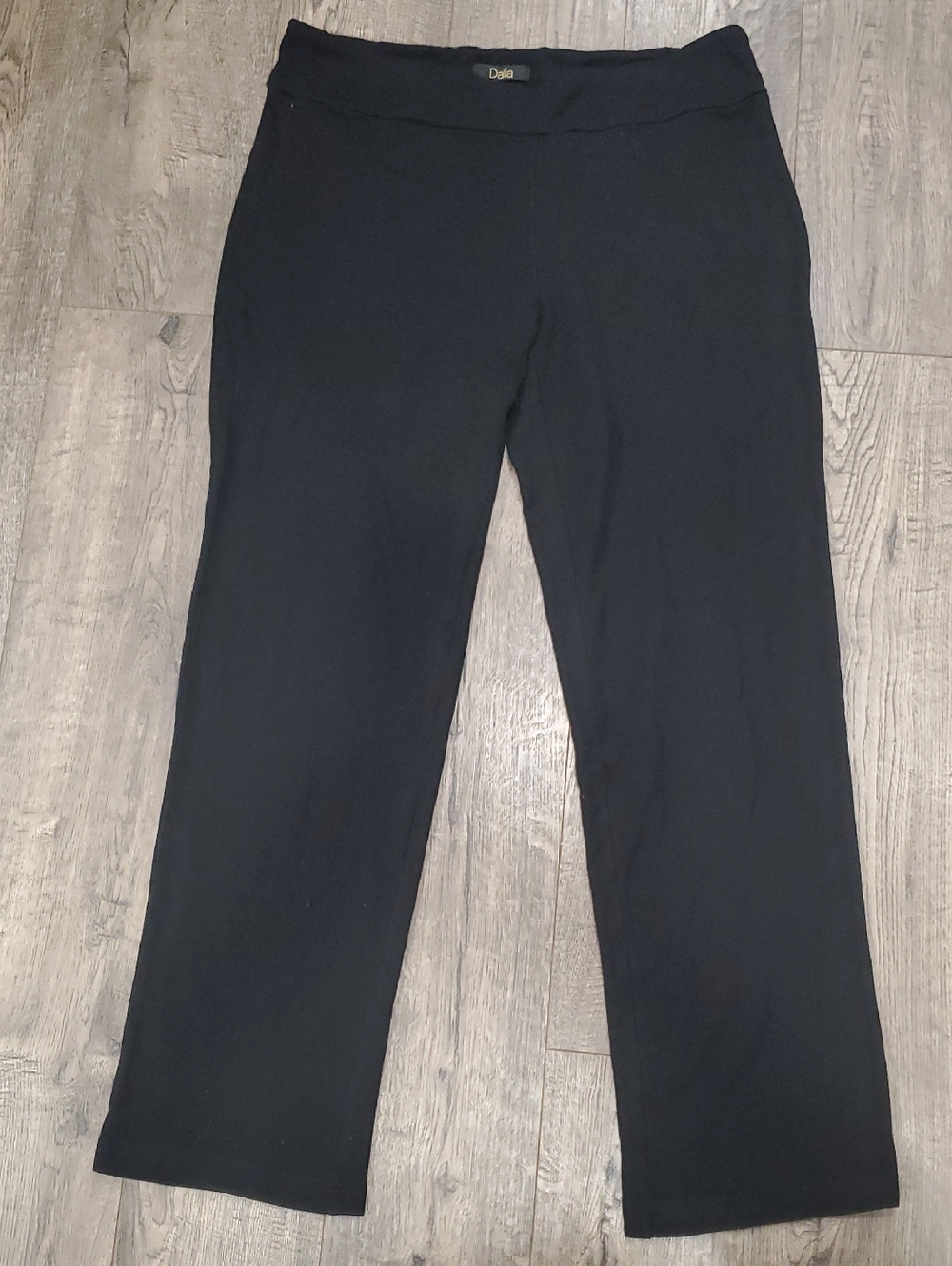 Dalia Black Straight-Leg Pull-On Knit Pants